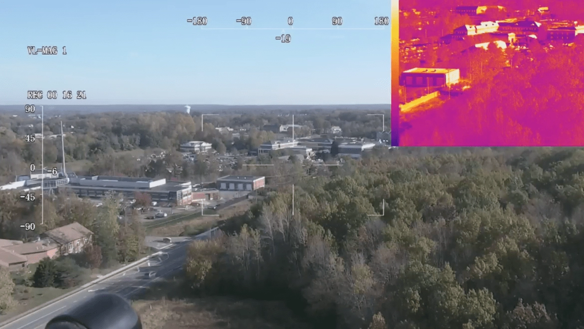 zenith aerotech tethered drone eo/thermal gimbal screen