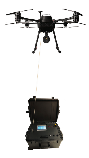 zenith aerotech tethered drone ground power station and quad 8 tethered drone